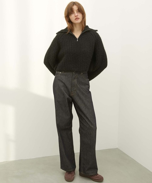 LA PEAU DE GEM（ラポドゥジェム）の「【LA PEAU DE GEM】high neck short knit/ハイネックショートニット（ニット/セーター・レディース・ブラック/ブラウン・FREE）」の10枚目の写真