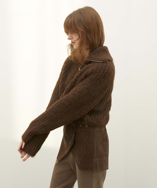 LA PEAU DE GEM（ラポドゥジェム）の「【LA PEAU DE GEM】high neck short knit/ハイネックショートニット（ニット/セーター・レディース・ブラック/ブラウン・FREE）」の15枚目の写真