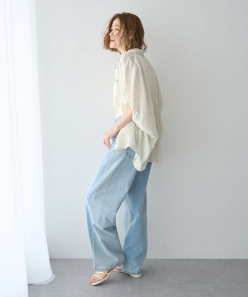 YECCA VECCA(イェッカヴェッカ)の「ORGABITS切替ストレートデニム(デニムパンツ・レディース・インディゴブルー/ライトインディゴブルー・S/M)」の9枚目の写真
