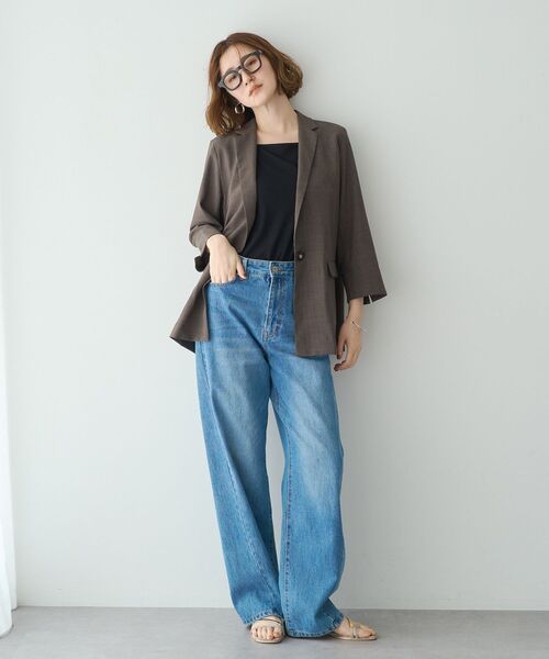 YECCA VECCA(イェッカヴェッカ)の「ORGABITS切替ストレートデニム(デニムパンツ・レディース・インディゴブルー/ライトインディゴブルー・S/M)」の11枚目の写真