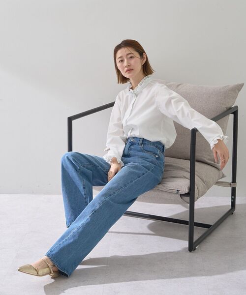 YECCA VECCA(イェッカヴェッカ)の「ORGABITS切替ストレートデニム(デニムパンツ・レディース・インディゴブルー/ライトインディゴブルー・S/M)」の21枚目の写真