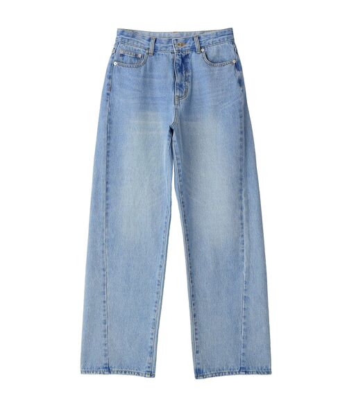 YECCA VECCA（イェッカヴェッカ）の「ORGABITS切替ストレートデニム（デニムパンツ・レディース・インディゴブルー/ライトインディゴブルー・S/M）」の9枚目の写真