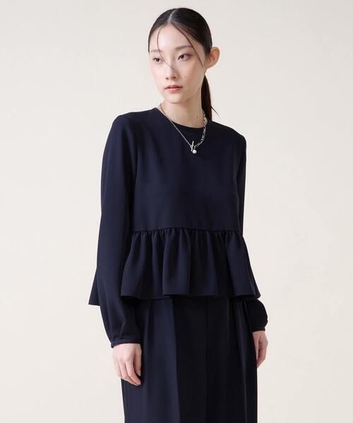 Tiara（ティアラ）の「ペプラムブラウス（シャツ/ブラウス・レディース・ネイビー/ベージュ・FREE）」の2枚目の写真