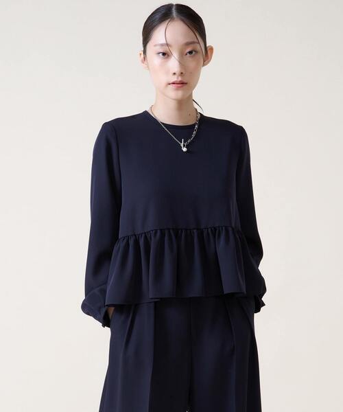 Tiara（ティアラ）の「ペプラムブラウス（シャツ/ブラウス・レディース・ネイビー/ベージュ・FREE）」の3枚目の写真