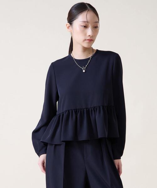 Tiara（ティアラ）の「ペプラムブラウス（シャツ/ブラウス・レディース・ネイビー/ベージュ・FREE）」の5枚目の写真