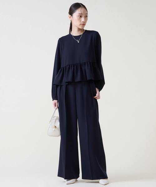 Tiara（ティアラ）の「ペプラムブラウス（シャツ/ブラウス・レディース・ネイビー/ベージュ・FREE）」の7枚目の写真