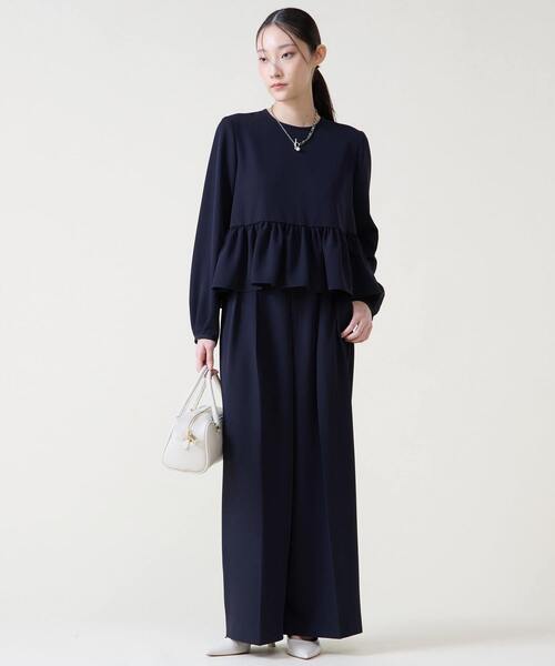 Tiara（ティアラ）の「ペプラムブラウス（シャツ/ブラウス・レディース・ネイビー/ベージュ・FREE）」の8枚目の写真