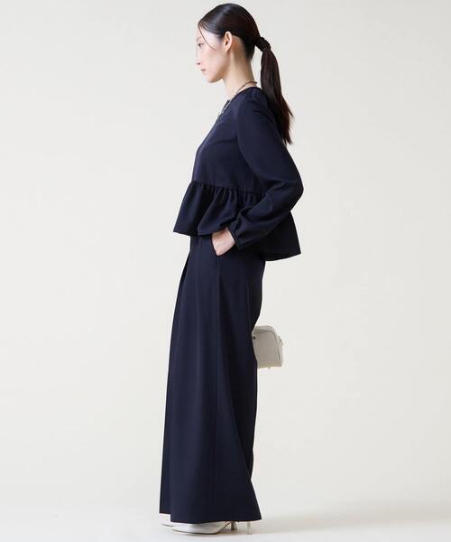 Tiara（ティアラ）の「ペプラムブラウス（シャツ/ブラウス・レディース・ネイビー/ベージュ・FREE）」の9枚目の写真