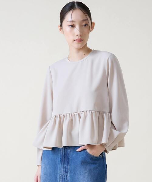 Tiara（ティアラ）の「ペプラムブラウス（シャツ/ブラウス・レディース・ネイビー/ベージュ・FREE）」の14枚目の写真