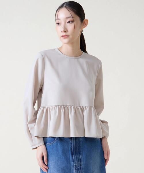 Tiara（ティアラ）の「ペプラムブラウス（シャツ/ブラウス・レディース・ネイビー/ベージュ・FREE）」の15枚目の写真