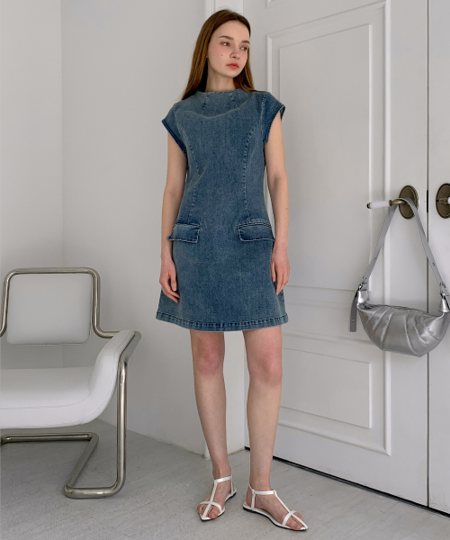 VASCARA（バスカラ）の「Cap Sleeve Denim Mini Dress（ワンピース・レディース・ブルー・SMALL/MEDIUM）」の3枚目の写真