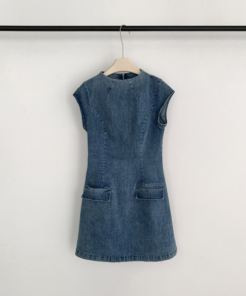 VASCARA（バスカラ）の「Cap Sleeve Denim Mini Dress（ワンピース・レディース・ブルー・SMALL/MEDIUM）」の4枚目の写真