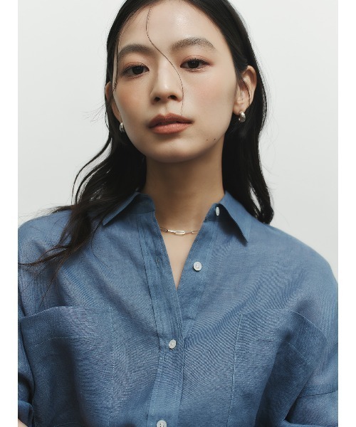 anuans（アニュアンス）の「シンプルリネンシャツ（シャツ/ブラウス・レディース・ピンク/ブルー/ブラウン/ホワイト・FREE）」の18枚目の写真