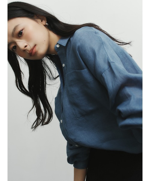 anuans（アニュアンス）の「シンプルリネンシャツ（シャツ/ブラウス・レディース・ピンク/ブルー/ブラウン/ホワイト・FREE）」の19枚目の写真