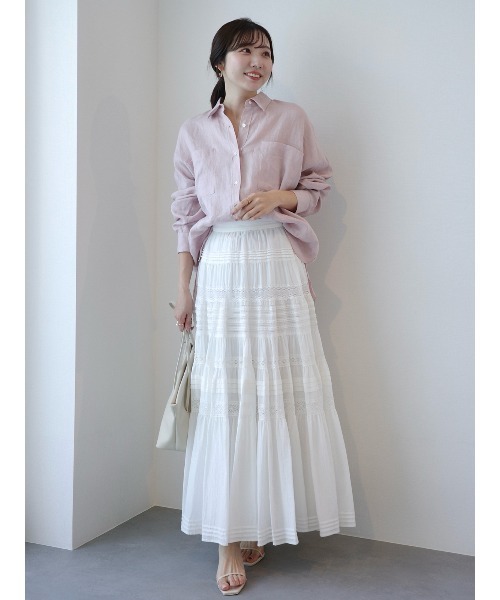 anuans（アニュアンス）の「シンプルリネンシャツ（シャツ/ブラウス・レディース・ピンク/ブルー/ブラウン/ホワイト・FREE）」の5枚目の写真