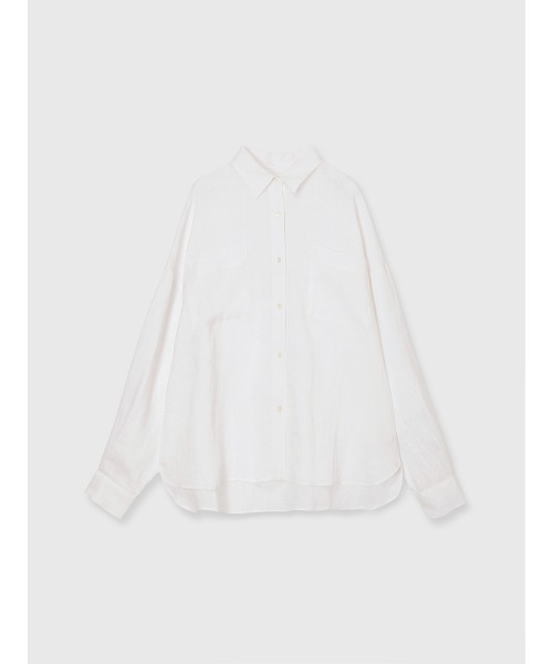 anuans（アニュアンス）の「シンプルリネンシャツ（シャツ/ブラウス・レディース・ピンク/ブルー/ブラウン/ホワイト・FREE）」の7枚目の写真