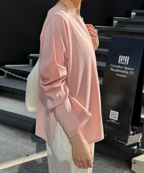 COLLAGE GALLARDAGALANTE(コラージュガリャルダガランテ)の「袖シアー切替ロンT(Tシャツ/カットソー・レディース・ネイビー/ピンク/オフホワイト・FREE)」の21枚目の写真