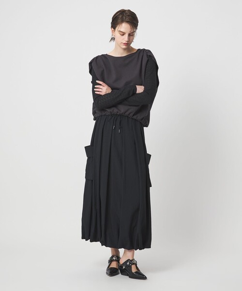 ASTRAET（アストラット）の「＜ASTRAET＞カーゴポケット バルーンスカート（スカート・レディース・ブラック/ベージュ・1/0）」の3枚目の写真