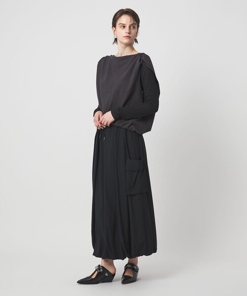 ASTRAET（アストラット）の「＜ASTRAET＞カーゴポケット バルーンスカート（スカート・レディース・ブラック/ベージュ・1/0）」の4枚目の写真