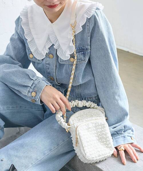 MAJESTIC LEGON（マジェスティックレゴン）の「レースフリルマルチショルダー（ショルダーバッグ・レディース・オフホワイト/ブラック・FREE）」の5枚目の写真