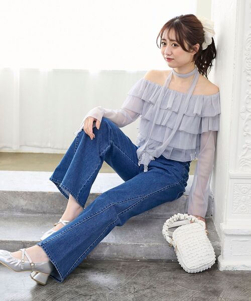 MAJESTIC LEGON（マジェスティックレゴン）の「レースフリルマルチショルダー（ショルダーバッグ・レディース・オフホワイト/ブラック・FREE）」の6枚目の写真