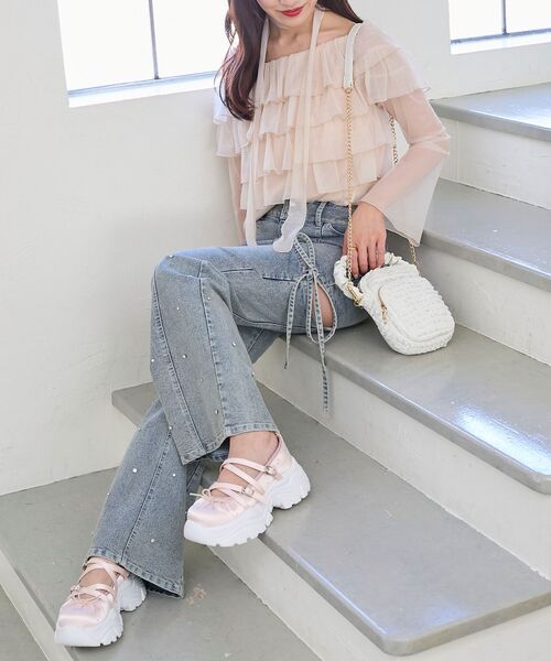 MAJESTIC LEGON（マジェスティックレゴン）の「レースフリルマルチショルダー（ショルダーバッグ・レディース・オフホワイト/ブラック・FREE）」の7枚目の写真