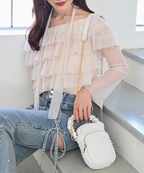 MAJESTIC LEGON（マジェスティックレゴン）の「レースフリルマルチショルダー（ショルダーバッグ・レディース・オフホワイト/ブラック・FREE）」の8枚目の写真