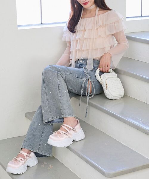 MAJESTIC LEGON（マジェスティックレゴン）の「レースフリルマルチショルダー（ショルダーバッグ・レディース・オフホワイト/ブラック・FREE）」の10枚目の写真