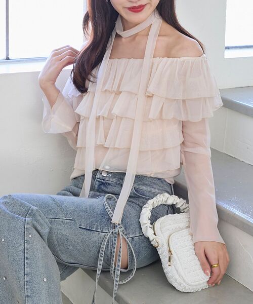 MAJESTIC LEGON（マジェスティックレゴン）の「レースフリルマルチショルダー（ショルダーバッグ・レディース・オフホワイト/ブラック・FREE）」の11枚目の写真