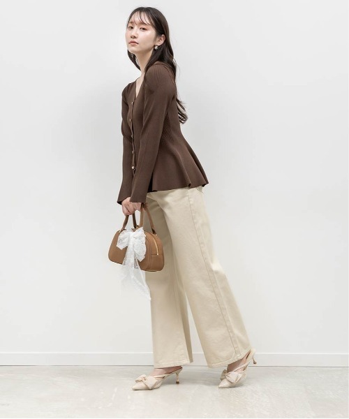 RANDA(ランダ)の「シアーリボンミュールパンプス(パンプス・レディース・アイボリー/ホワイト系その他/ピンク・L/M/S/LL)」の14枚目の写真