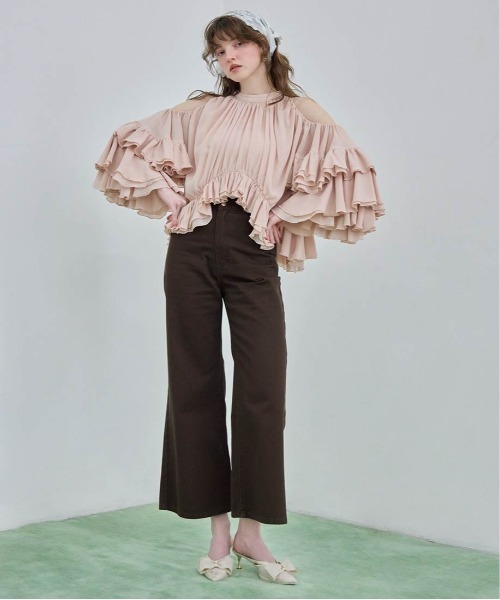 RANDA(ランダ)の「シアーリボンミュールパンプス(パンプス・レディース・アイボリー/ホワイト系その他/ピンク・L/M/S/LL)」の5枚目の写真