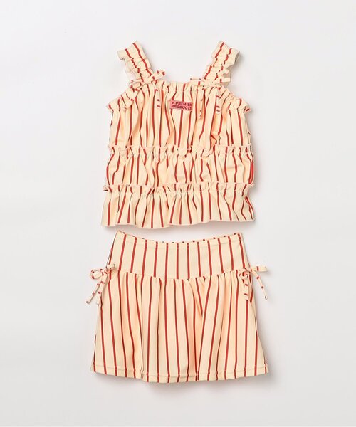 p.premier(ピードットプルミエ)の「【リンク】シャーリングトップスとスカートボトムのセパレート水着(水着・キッズ・イエロー/ローズ/グリーン/アイボリー・100/110/120/130/140/80/90)」の2枚目の写真