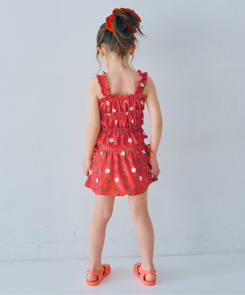 p.premier(ピードットプルミエ)の「【リンク】シャーリングトップスとスカートボトムのセパレート水着(水着・キッズ・イエロー/ローズ/グリーン/アイボリー・100/110/120/130/140/80/90)」の5枚目の写真