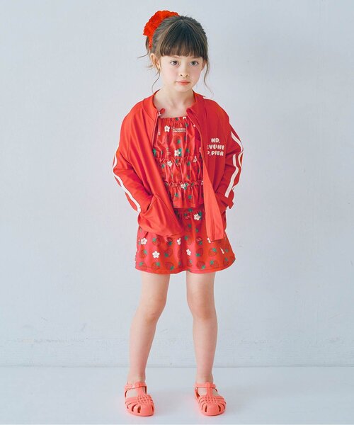 p.premier(ピードットプルミエ)の「【リンク】シャーリングトップスとスカートボトムのセパレート水着(水着・キッズ・イエロー/ローズ/グリーン/アイボリー・100/110/120/130/140/80/90)」の6枚目の写真