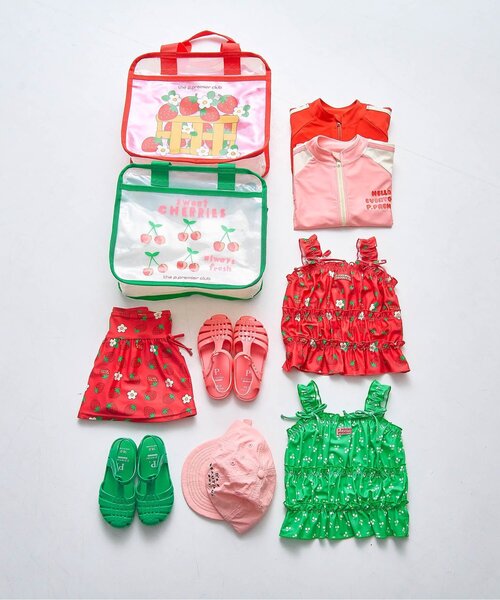 p.premier(ピードットプルミエ)の「【リンク】シャーリングトップスとスカートボトムのセパレート水着(水着・キッズ・イエロー/ローズ/グリーン/アイボリー・100/110/120/130/140/80/90)」の13枚目の写真