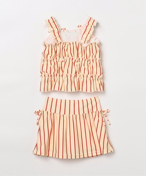 p.premier（ピードットプルミエ）の「【リンク/UVカット】シャーリングトップスとスカートボトムのセパレート水着（水着・キッズ・イエロー/ローズ/グリーン/アイボリー・100/110/120/130/140/80/90）」の10枚目の写真