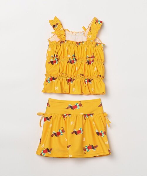 p.premier(ピードットプルミエ)の「【リンク】シャーリングトップスとスカートボトムのセパレート水着(水着・キッズ・イエロー/ローズ/グリーン/アイボリー・100/110/120/130/140/80/90)」の10枚目の写真