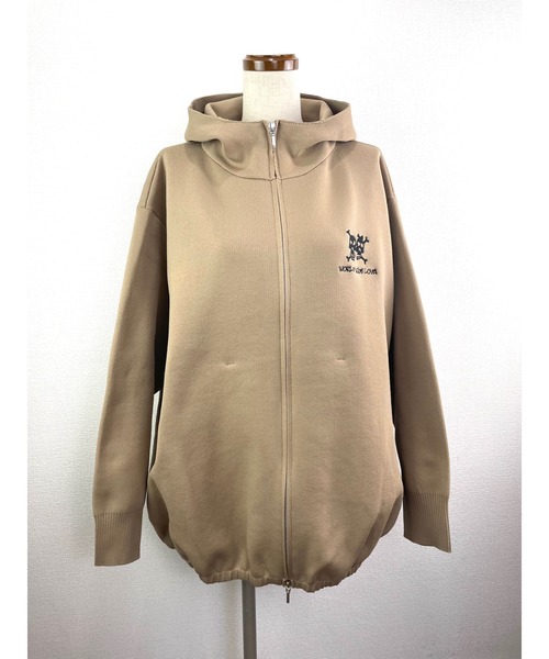 WORLD WIDE LOVE!（ワールドワイドラブ）の「WWL!オーバーサイズパーカー（パーカー・レディース・キャメル/ライトベージュ/ブラック・1）」の15枚目の写真