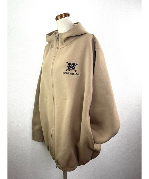 WORLD WIDE LOVE!（ワールドワイドラブ）の「WWL!オーバーサイズパーカー（パーカー・レディース・キャメル/ライトベージュ/ブラック・1）」の14枚目の写真
