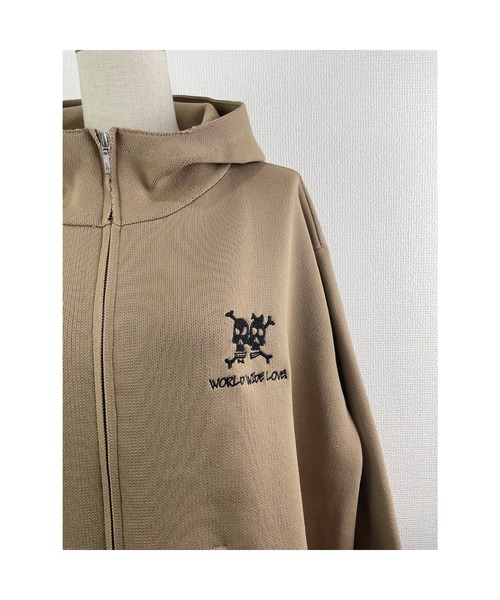WORLD WIDE LOVE!（ワールドワイドラブ）の「WWL!オーバーサイズパーカー（パーカー・レディース・キャメル/ライトベージュ/ブラック・1）」の12枚目の写真