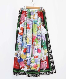 ScoLar | 161627:レトロスカーフ柄ワッシャー加工スカート(スカート)