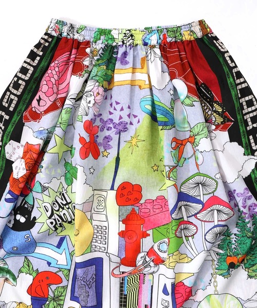 ScoLar（スカラー）の「161627：レトロスカーフ柄ワッシャー加工スカート（スカート・レディース・パープル/ブラック・M）」の14枚目の写真