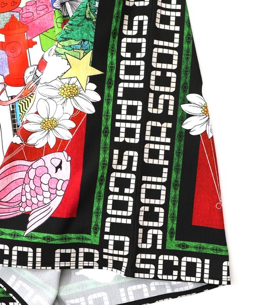 ScoLar（スカラー）の「161627：レトロスカーフ柄ワッシャー加工スカート（スカート・レディース・パープル/ブラック・M）」の16枚目の写真