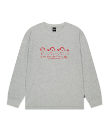 NEW YEAR HORSE LONG SLV TEE heather gray
