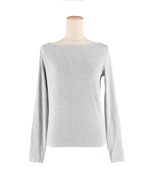 coca(coca)(コカ)の「とろみリブワイドネックトップス(Tシャツ/カットソー・レディース・グレー/ホワイト・S/M/L)」の20枚目の写真