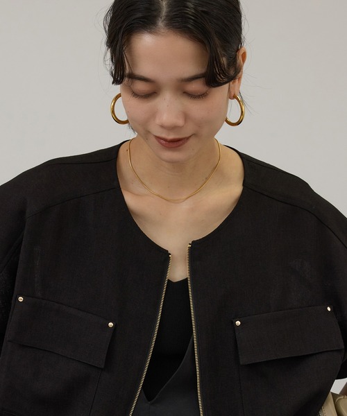 SALON adam et rope'（サロン アダム エ ロペ）の「【WEB限定】ハーフスリーブドロストライトブルゾン（ブルゾン・レディース・ブラック/ブラウン系その他3/オフホワイト・FREE）」の10枚目の写真