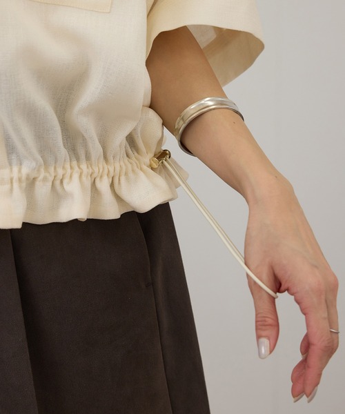 SALON adam et rope'（サロン アダム エ ロペ）の「【WEB限定】ハーフスリーブドロストライトブルゾン（ブルゾン・レディース・ブラック/ブラウン系その他3/オフホワイト・FREE）」の14枚目の写真