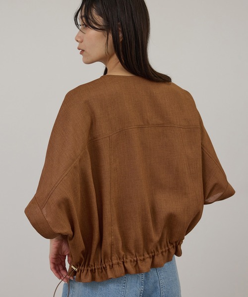 SALON adam et rope'（サロン アダム エ ロペ）の「【WEB限定】ハーフスリーブドロストライトブルゾン（ブルゾン・レディース・ブラック/ブラウン系その他3/オフホワイト・FREE）」の17枚目の写真