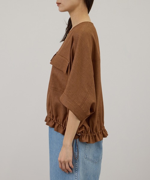 SALON adam et rope'（サロン アダム エ ロペ）の「【WEB限定】ハーフスリーブドロストライトブルゾン（ブルゾン・レディース・ブラック/ブラウン系その他3/オフホワイト・FREE）」の19枚目の写真