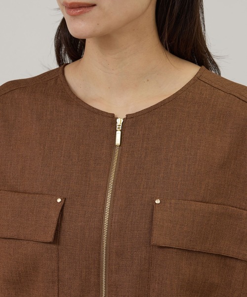 SALON adam et rope'（サロン アダム エ ロペ）の「【WEB限定】ハーフスリーブドロストライトブルゾン（ブルゾン・レディース・ブラック/ブラウン系その他3/オフホワイト・FREE）」の21枚目の写真